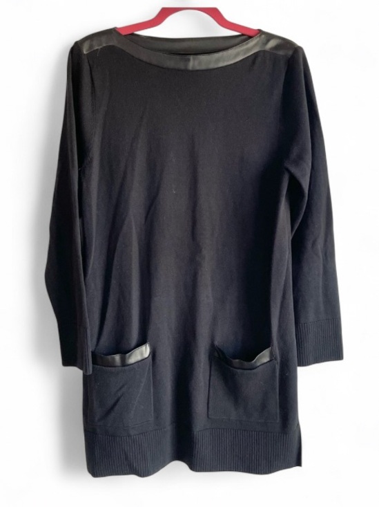 eight eight eight Dresses & Skirts - Eight Eight Eight Sweater Dress with Faux Leather Trim Size M